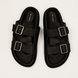 St. Agni - Double Buckle Slides - Black