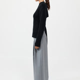 St. Agni - Wool Cashmere Blend Tie Back Jumper - Black