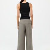 St. Agni - Wide Waistband Pants - Smokey Olive
