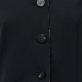 St. Agni - Raw Edge Collarless Blazer - Black