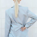 St. Agni - Single Button Tailored Blazer - Stone Blue
