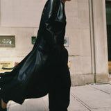 St. Agni - Leather Trench Coat - Black