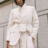 St. Agni - Belt Detail Blazer - Milk