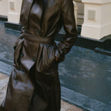 St. Agni - Leather Trench Coat - Chocolate