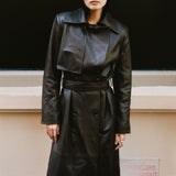 St. Agni - Leather Trench Coat - Chocolate