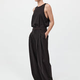 St. Agni - Wool Pinstripe Tapered Pants - Mahogany Stripe