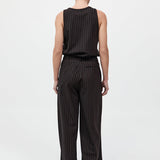 St. Agni - Wool Pinstripe Tapered Pants - Mahogany Stripe