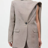 St. Agni - Melange Scarf Blazer - Rye