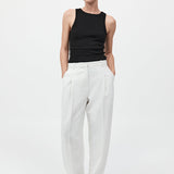 St. Agni - Tailored Pleat Pants - White