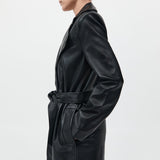 St. Agni - Leather Trench Coat - Black