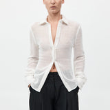 St. Agni - Fitted Cotton Grid Shirt - White