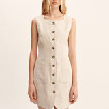 Posse - EMMA BUTTON DOWN DRESS - NATURAL