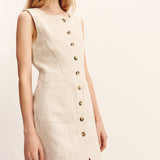 Posse - EMMA BUTTON DOWN DRESS - NATURAL
