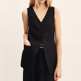 Posse - LORENZO TAILORED VEST - BLACK