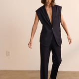 Jamie Haller - The Waist Tape Trouser in Dark Navy