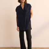 Jamie Haller - The Reiki Sleeveless Shirt in Navy
