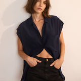 Jamie Haller - The Reiki Sleeveless Shirt in Navy