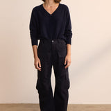Jamie Haller - The V Fave Cashmere Sweater in Dark Navy