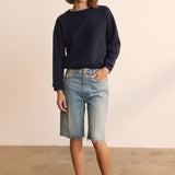 Jamie Haller - The Cut Knee Short in Worn Indigo