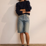Jamie Haller - The Cut Knee Short in Worn Indigo