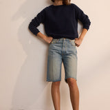 Jamie Haller - The Cut Knee Short in Worn Indigo