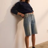 Jamie Haller - The Cut Knee Short in Worn Indigo