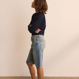 Jamie Haller - The Cut Knee Short in Worn Indigo