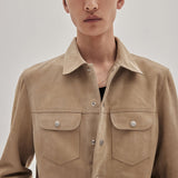 FRAME - Suede Trucker Jacket -- Oxford Beige