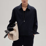 FRAME - Poplin Cotton Jacket -- Dark Navy