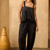 Ciao Lucia - Euri Black Silk Top