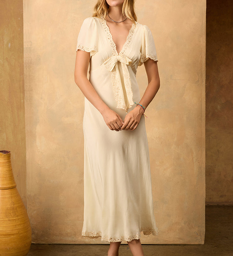 Ciao Lucia - Brunello Ivory Silk Dress