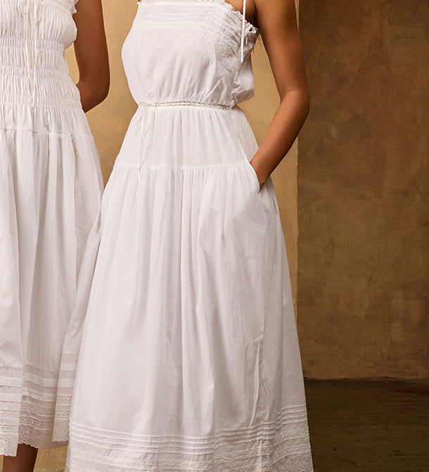 Ciao Lucia - Petra White Embroidered Cotton Dress