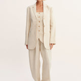 Posse - LEON BLAZER - BEIGE PINSTRIPE