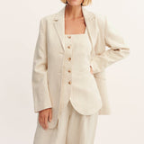 Posse - LEON BLAZER - BEIGE PINSTRIPE