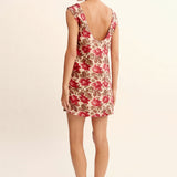 Posse - ROSALIE SHIFT MINI DRESS - ROSE BUD