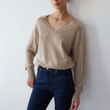 Jamie Haller - The V Fave Cashmere Sweater in Oatmeal