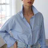 Jamie Haller - The Weekend Shirt in Baby Blue Stripe