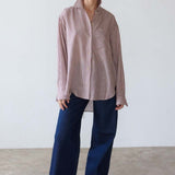 Jamie Haller - The Stripe Essential Shirt in Burgundy Natural