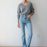 Jamie Haller - The V Fave Cashmere Sweater in Light Heather
