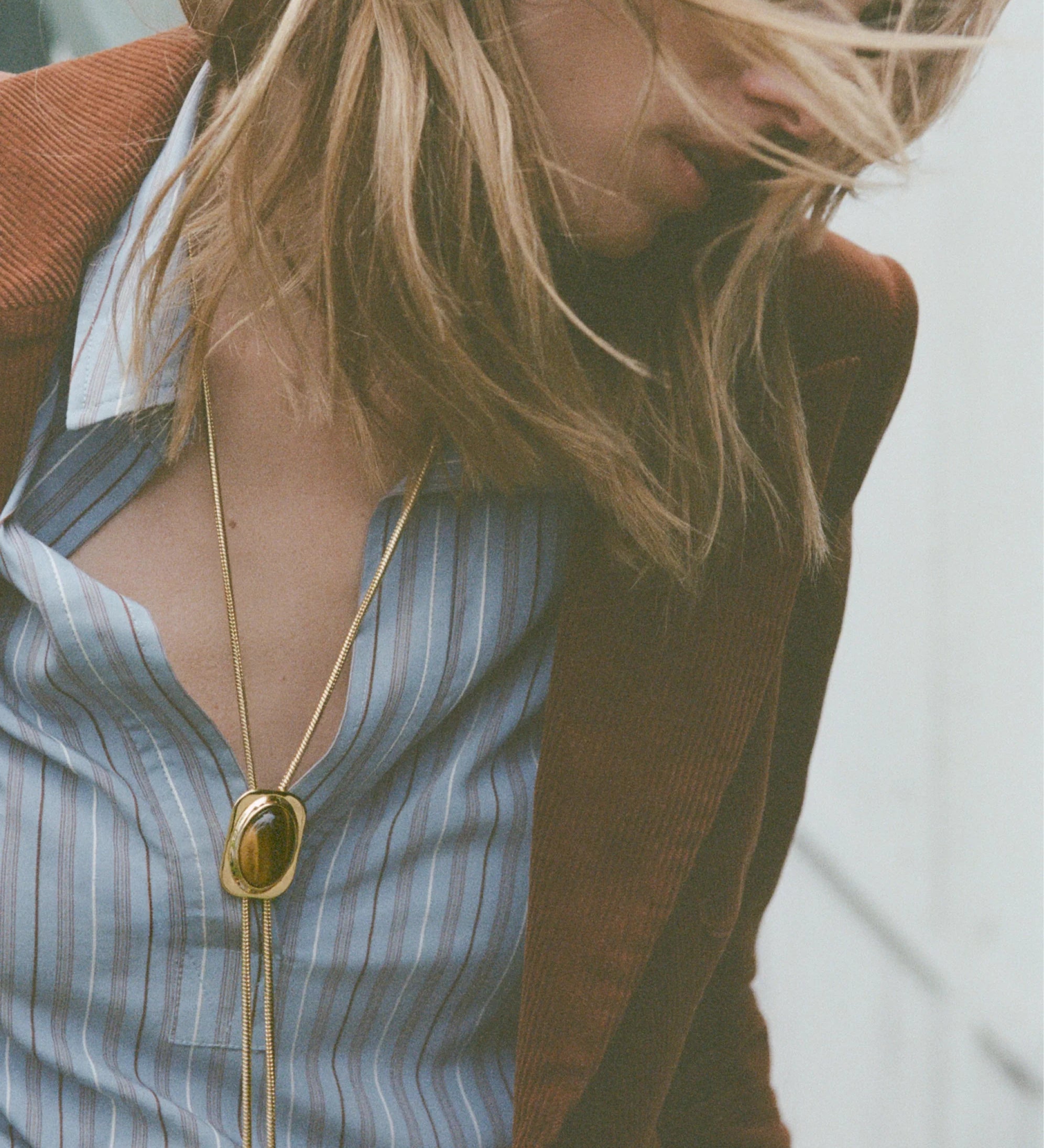 Veronica Beard - Tiger’s Eye Cabochon Bolo