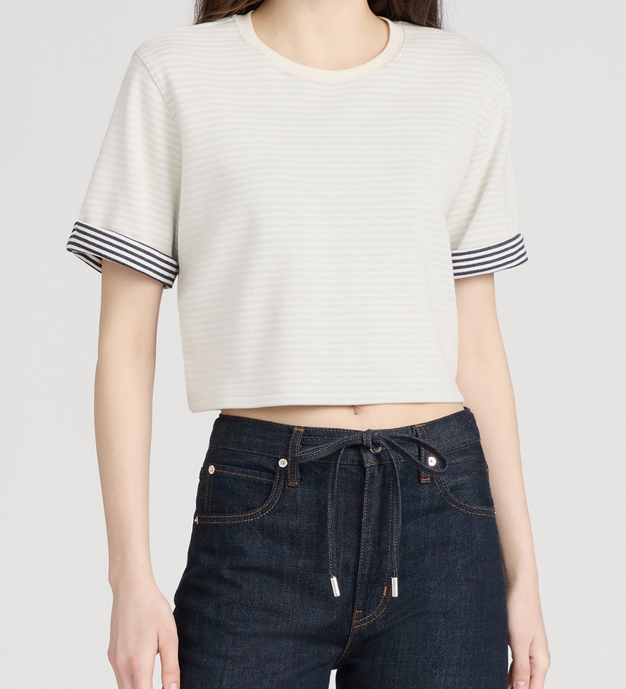 FRAME - The Stripe Cuff Top