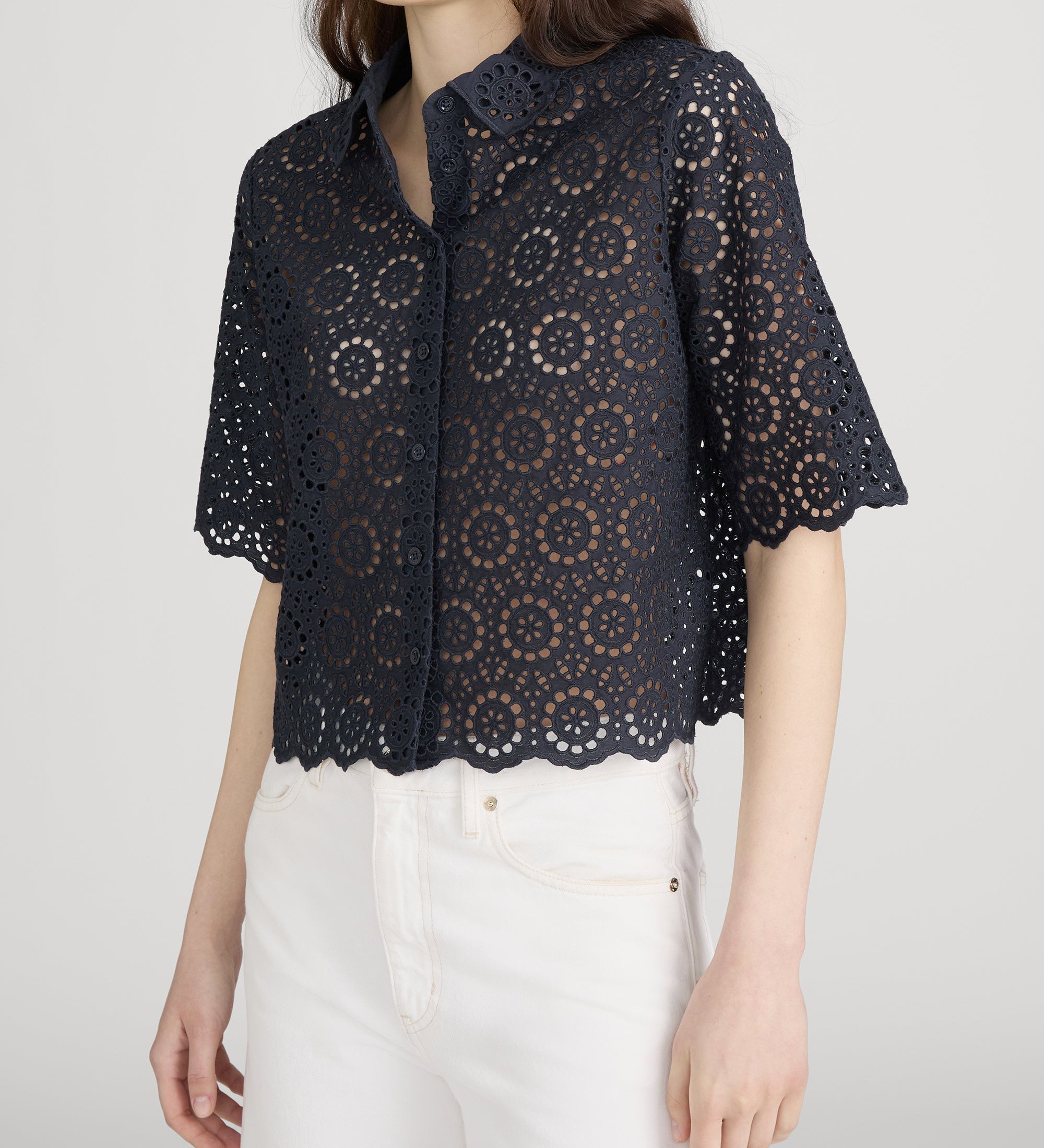 FRAME - The Petal Eyelet Shirt