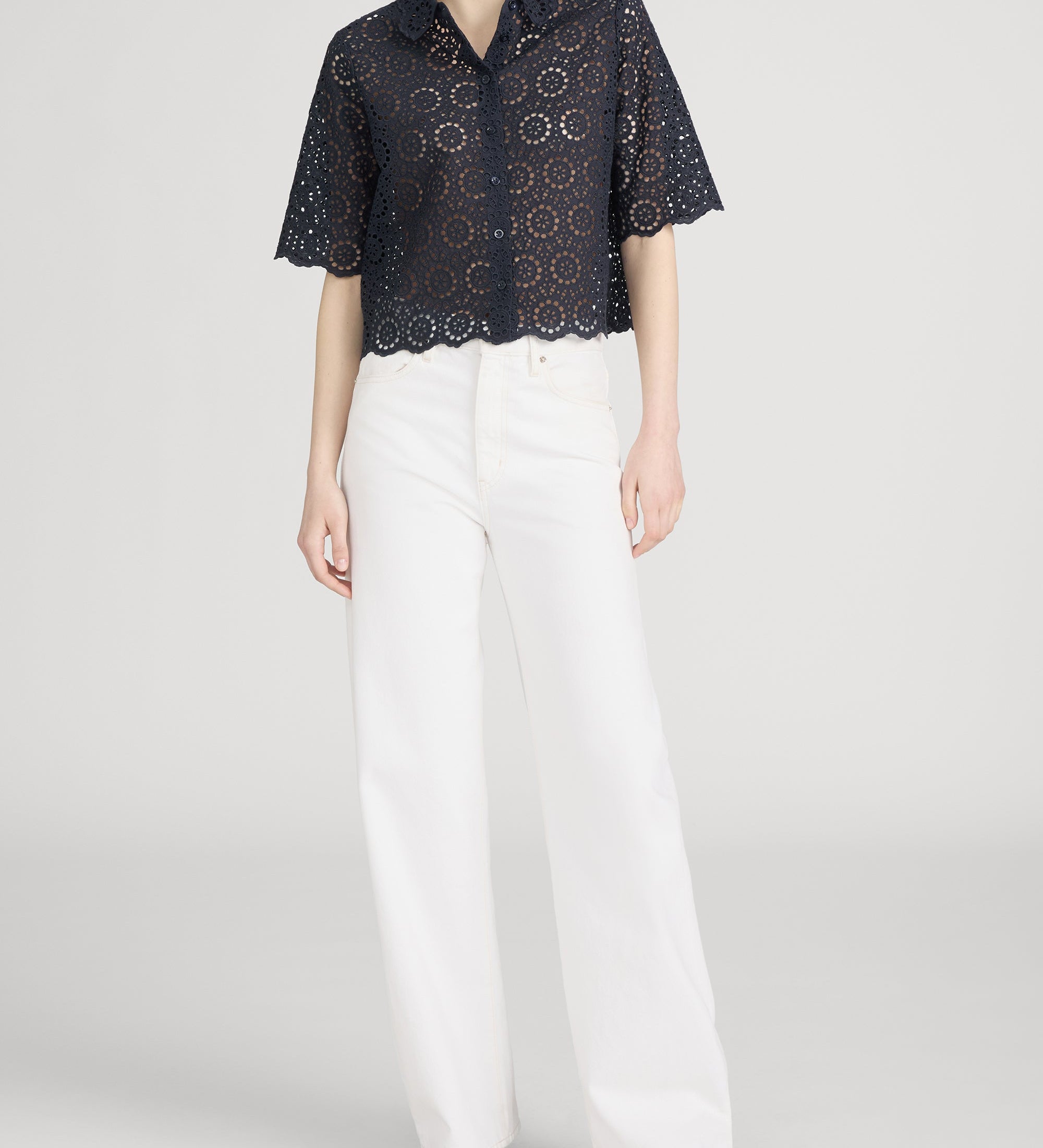 FRAME - The Petal Eyelet Shirt