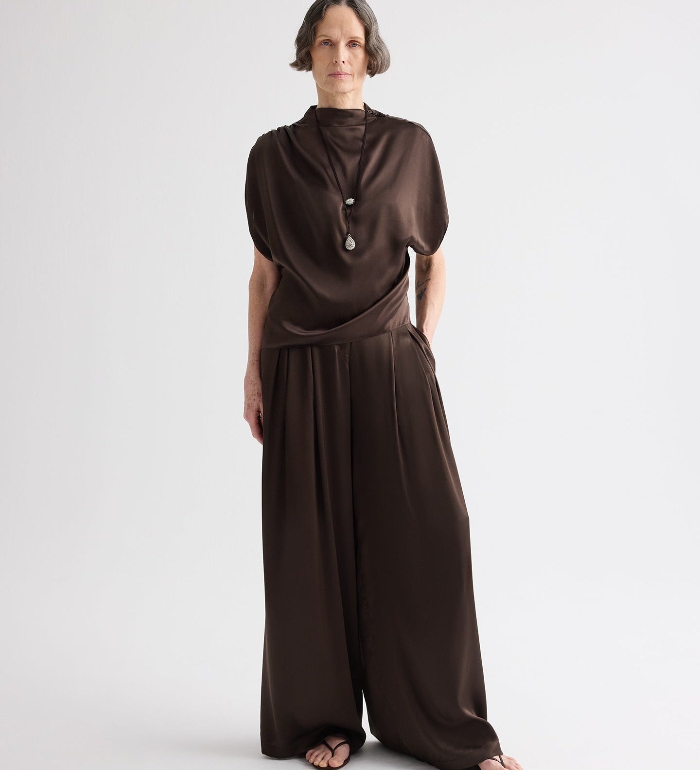 TWP - Drew Pant in Washed Silk Charmeuse