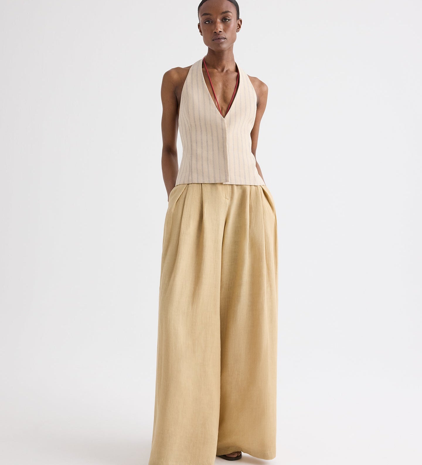 TWP - Drew Pant in Fluid Linen