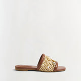 Simkhai - Caspian Raffia Netted Flat Sandal