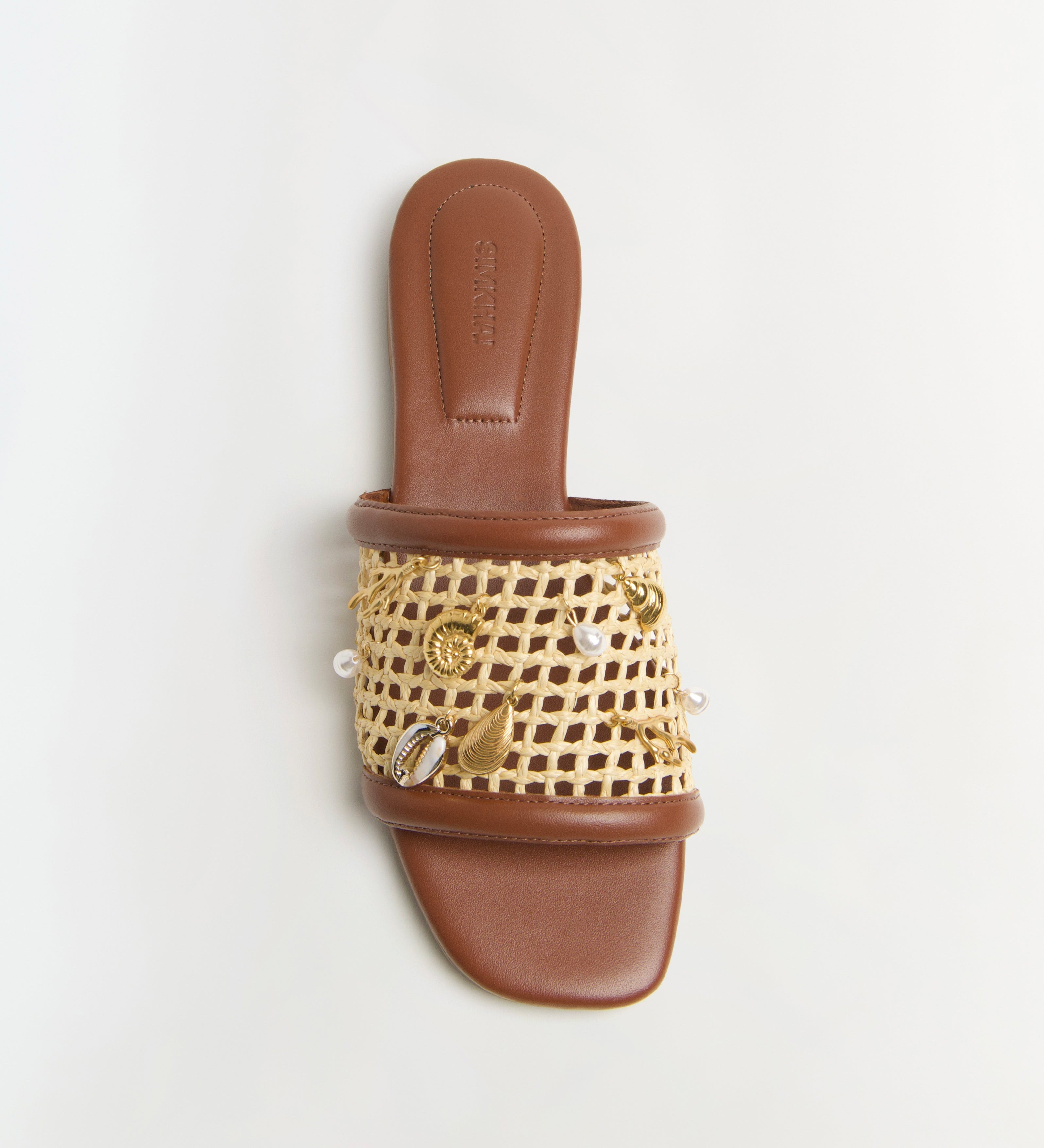 Simkhai - Caspian Raffia Netted Flat Sandal