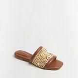 Simkhai - Caspian Raffia Netted Flat Sandal