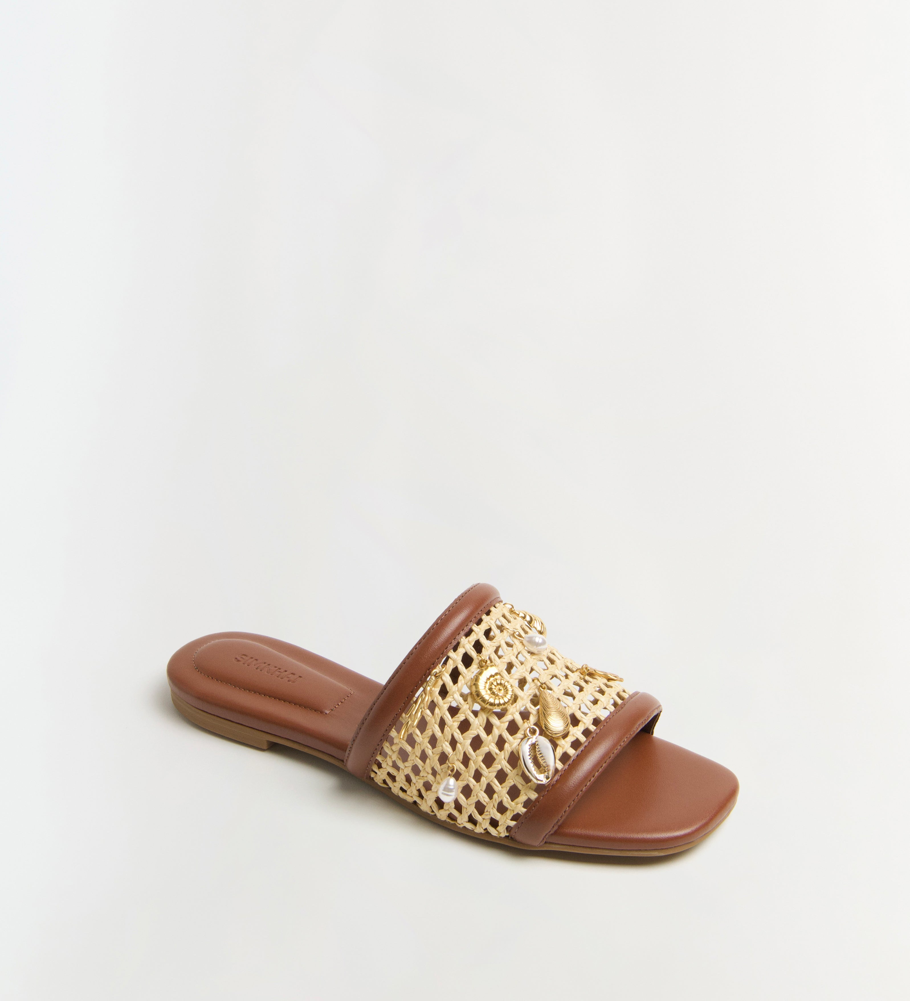 Simkhai - Caspian Raffia Netted Flat Sandal