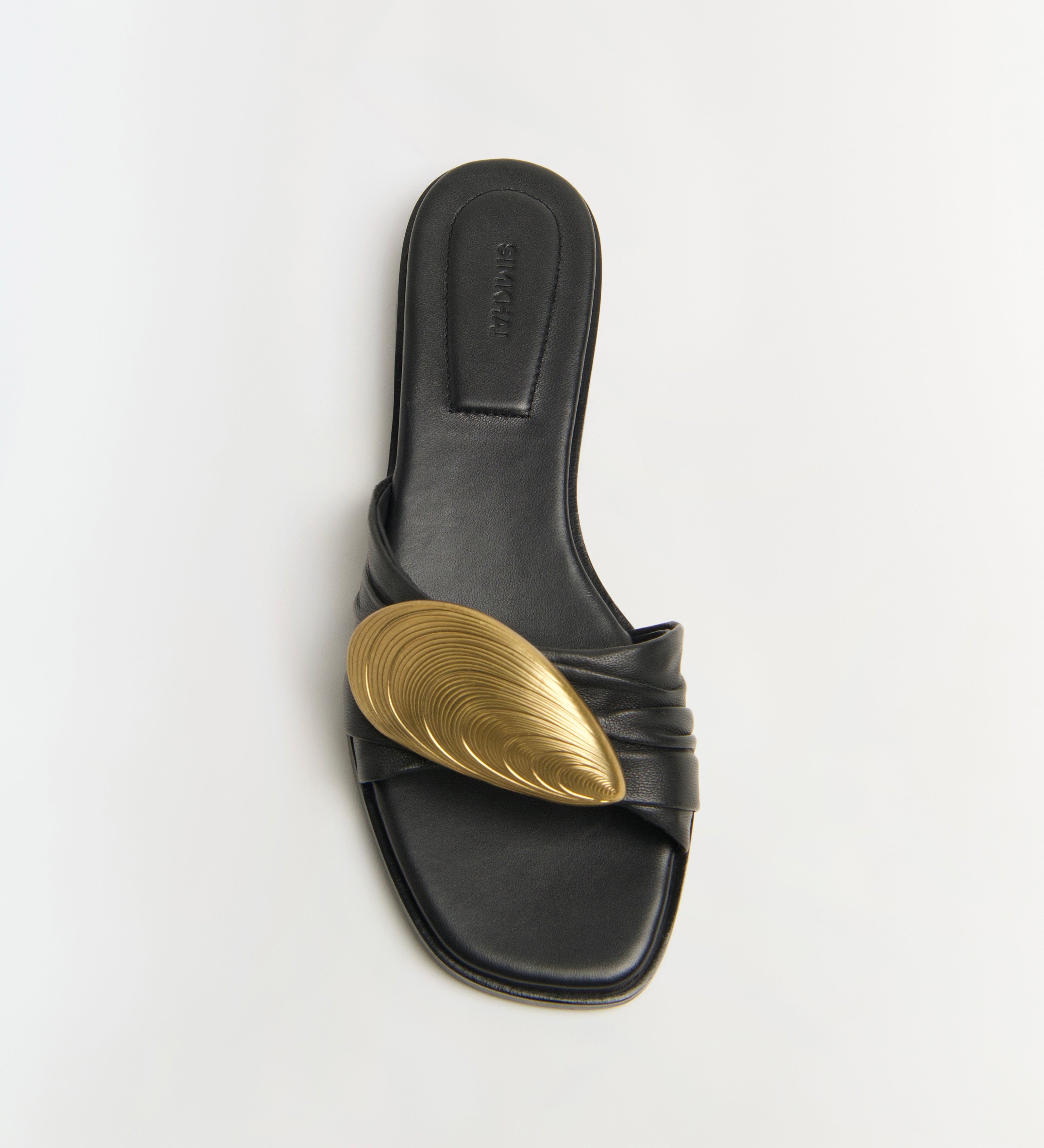Simkhai - Gigi Oyster Leather Flat Slide
